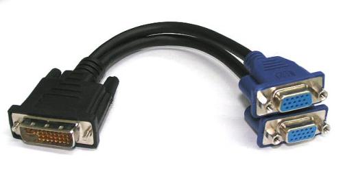 DVI 24+5 M to 2xVGA F Short Cable